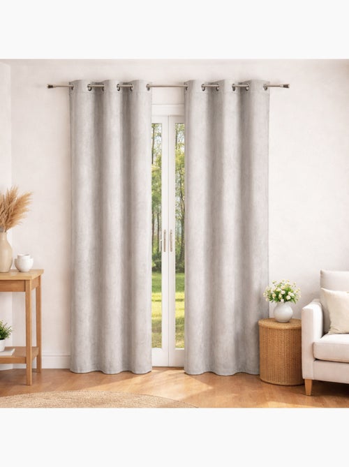 Rideau uni  - Effet daim - Kiabi