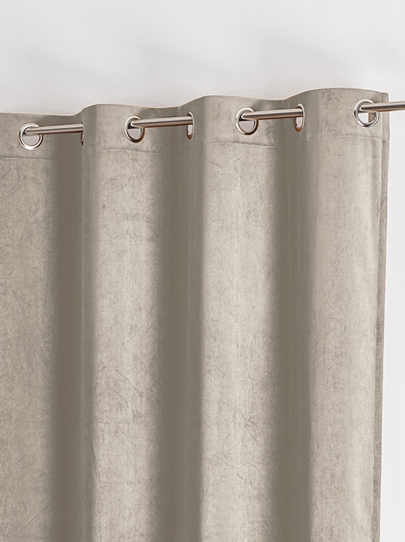 Rideau uni  - Effet daim Gris perle - Kiabi