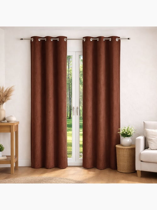Rideau uni  - Effet daim - Kiabi