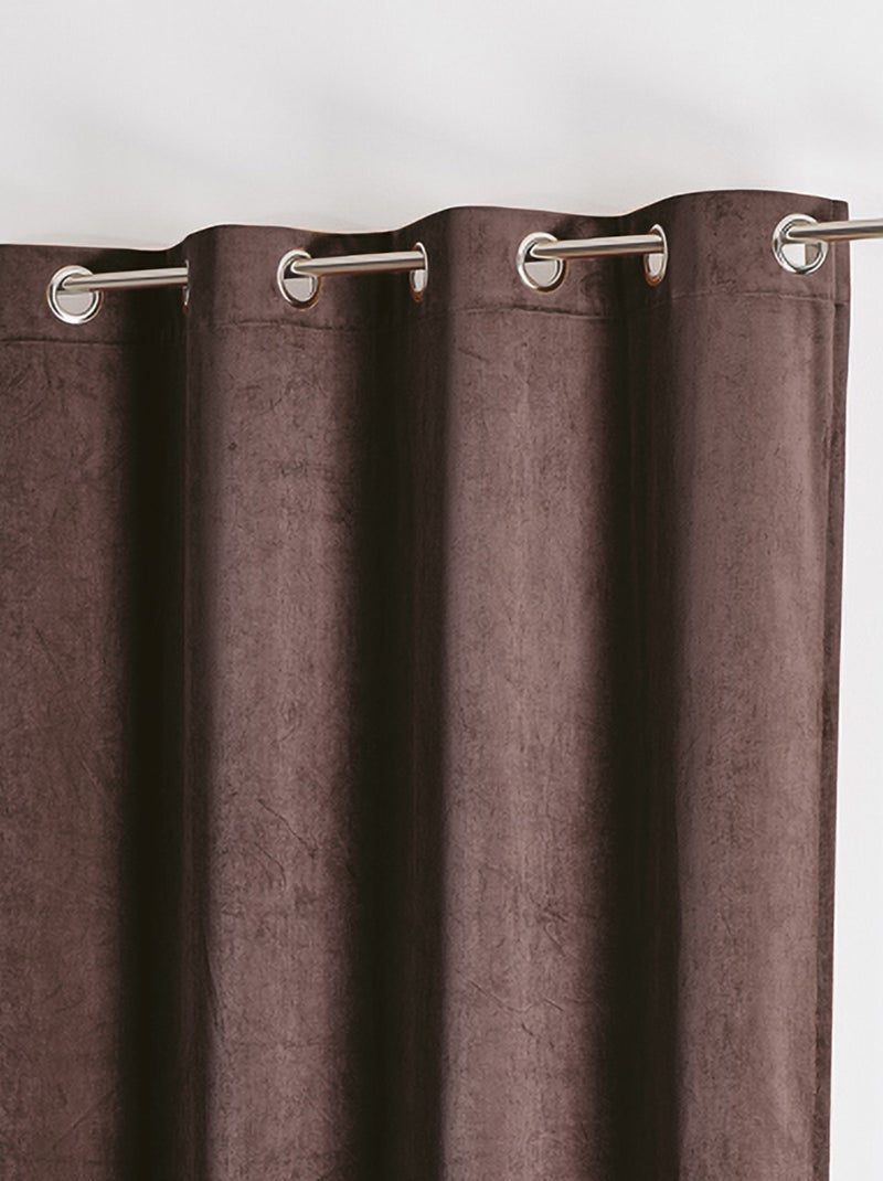 Rideau uni  - Effet daim Taupe - Kiabi