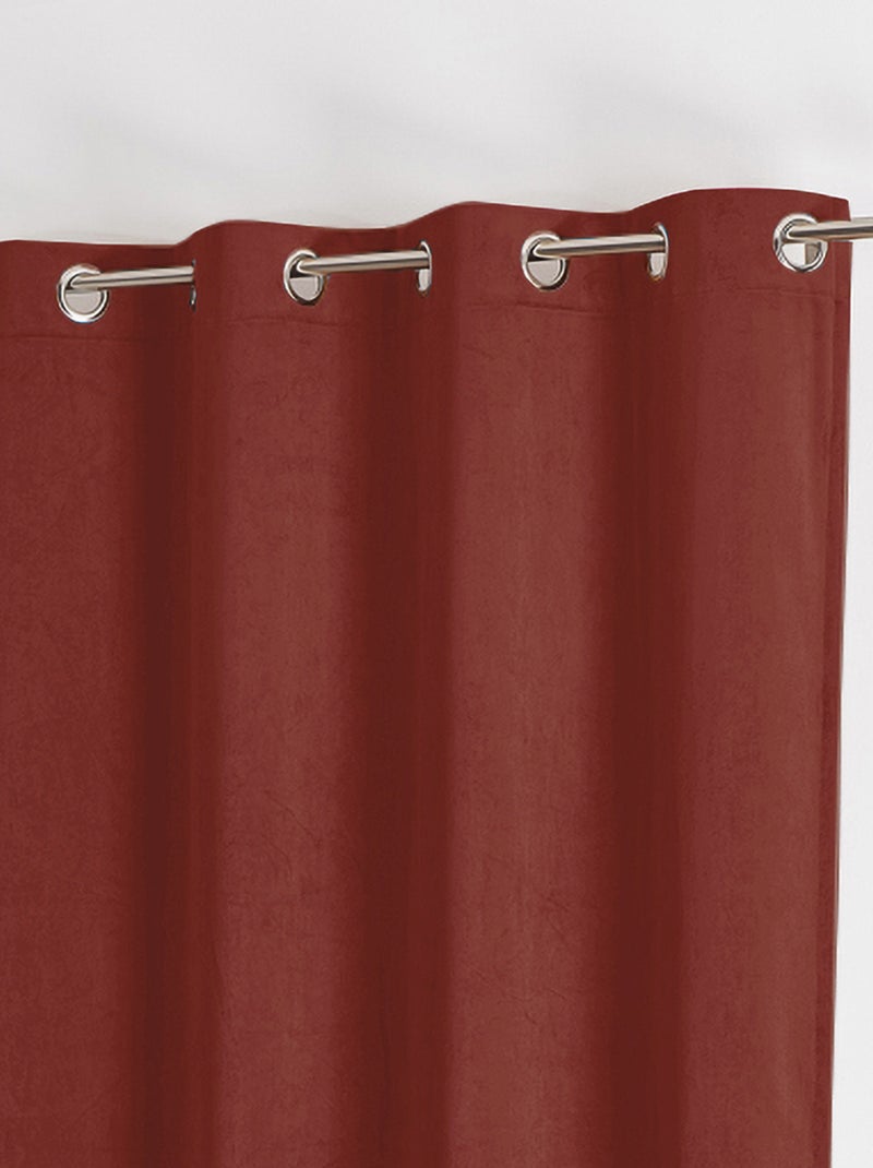 Rideau uni  - Effet daim Terracotta - Kiabi