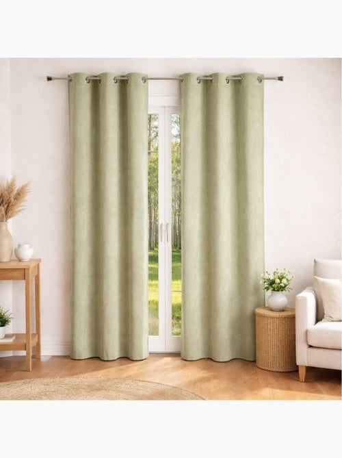 Rideau uni  - Effet daim - Kiabi