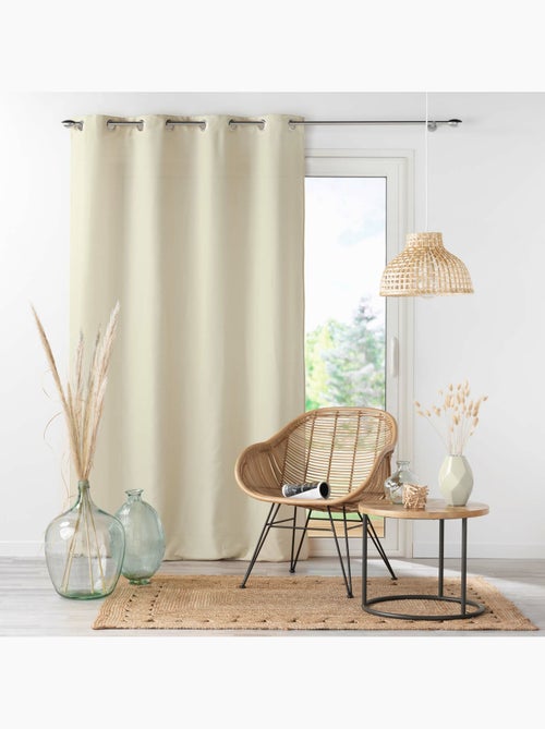 Rideau uni à oeillets - Microfibre douce - Absolu - Kiabi