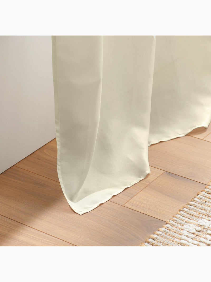 Rideau uni à oeillets - Microfibre douce - Absolu Beige naturel - Kiabi