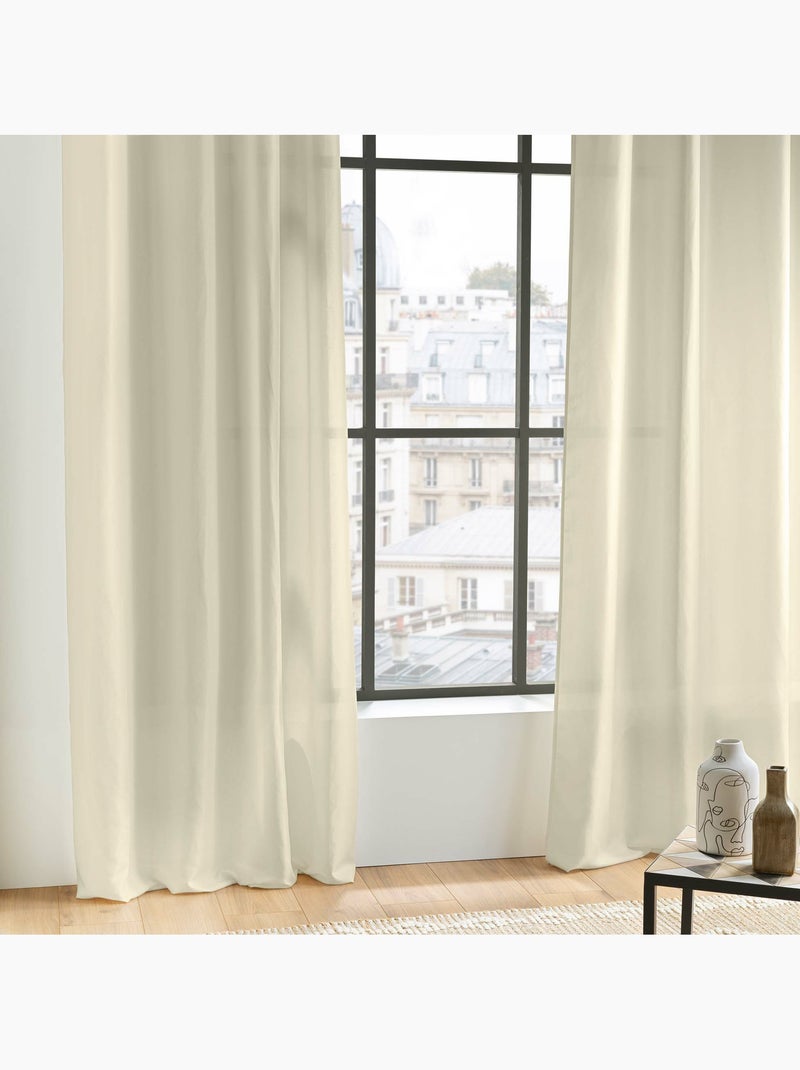Rideau uni à oeillets - Microfibre douce - Absolu Beige naturel - Kiabi