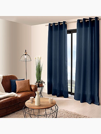 Rideau uni à oeillets