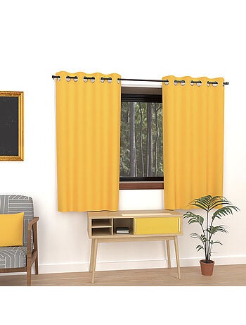 Rideau uni à oeillets infroissable ALIX, par Soleil d'ocre