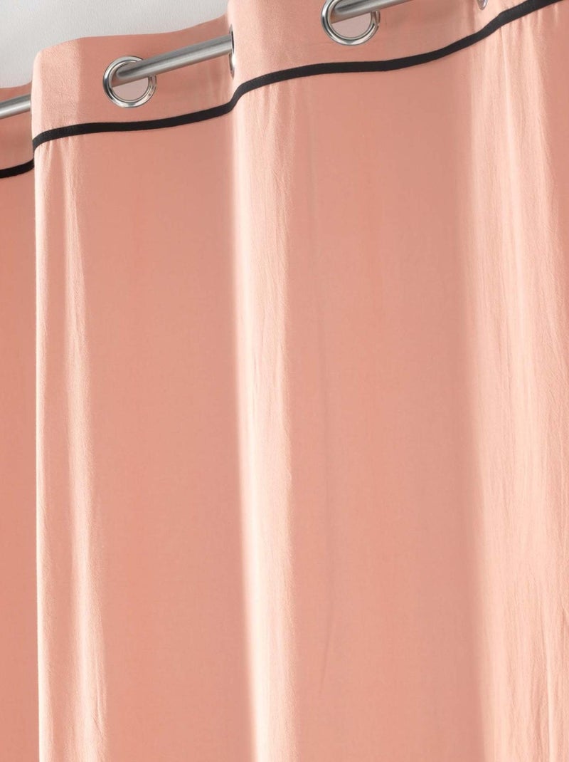 Rideau uni en coton lavé Rose clair - Kiabi