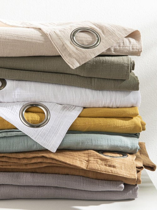 Rideau uni en gaze de coton oeillets à l'unité 140x260cm - Future Home - Kiabi