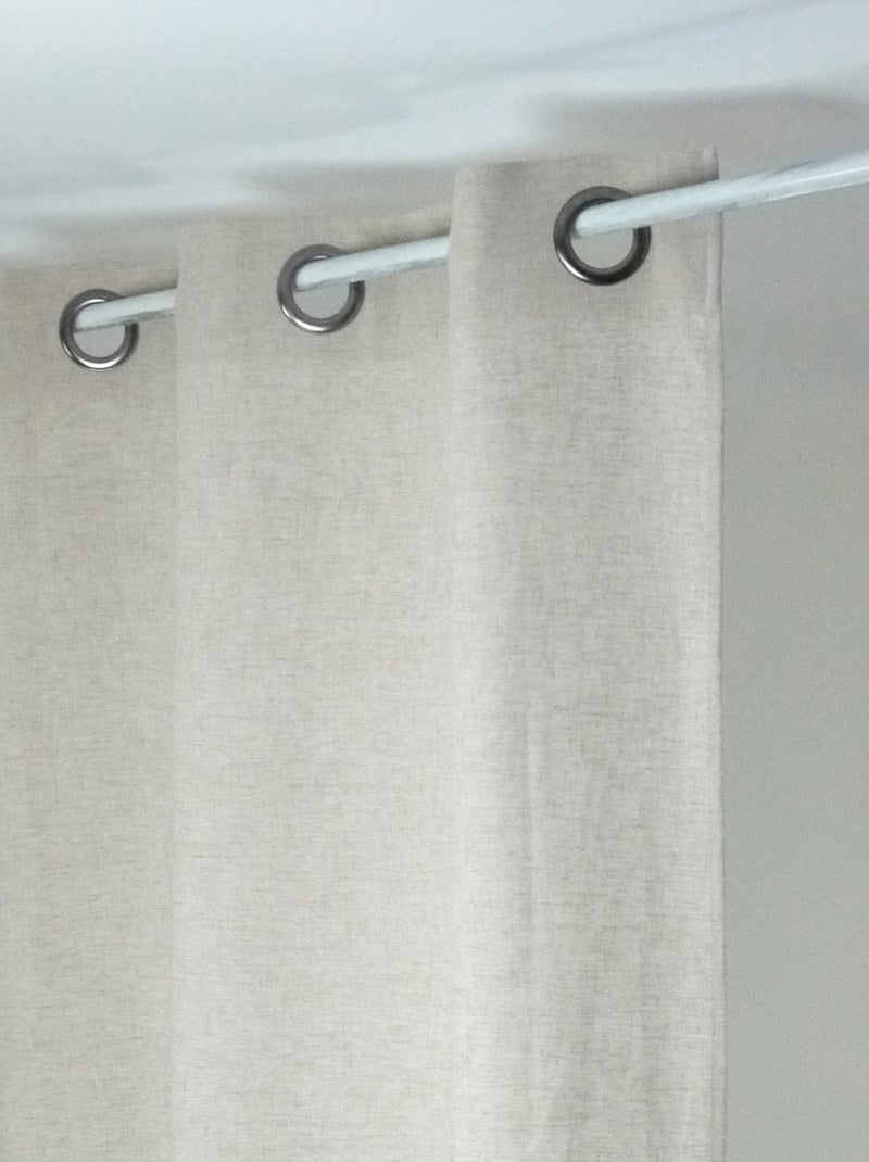 Rideau Uni en Lin lavé Beige - Kiabi