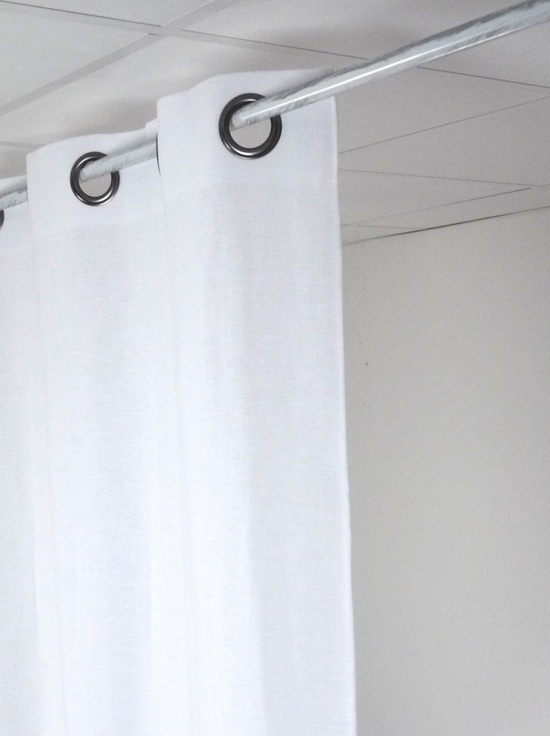 Rideau Uni en Lin lavé Blanc - Kiabi