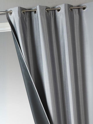 Rideau uni en shantung 100% occultant 3 couches