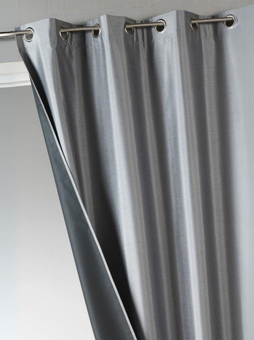 Rideau uni en shantung 100% occultant 3 couches - Kiabi
