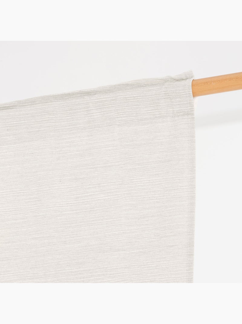 Rideau uni en tissu chiné, à galon fronceur - Gamusi Gris clair - Kiabi