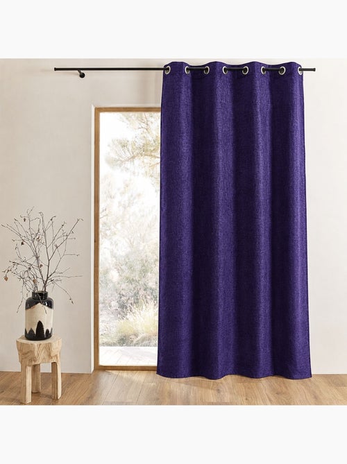 Rideau uni en toile aspect naturel - Kiabi