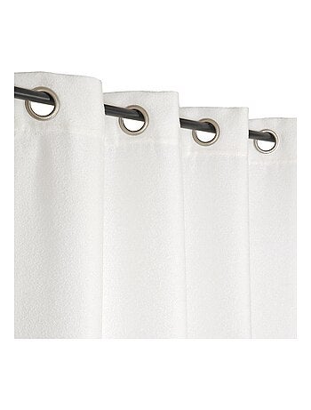 Rideau Uni fil chenille bouclette à œillets 140x240cm, Ecru