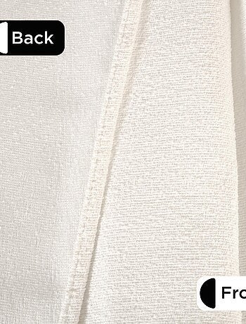 Rideau Uni fil chenille bouclette à œillets 140x240cm, Ecru