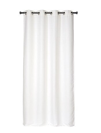Rideau Uni fil chenille bouclette à œillets 140x240cm, Ecru