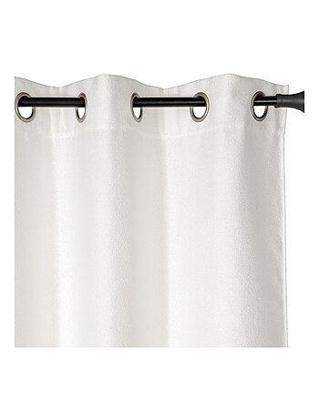 Rideau Uni fil chenille bouclette à œillets 140x240cm, Ecru