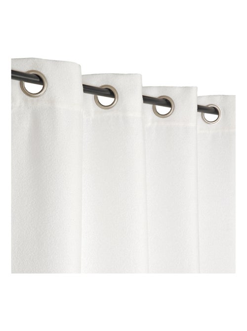 Rideau Uni fil chenille bouclette à œillets 140x240cm, Ecru - Kiabi