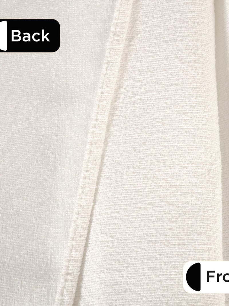 Rideau Uni fil chenille bouclette à œillets 140x240cm, Ecru Beige - Kiabi
