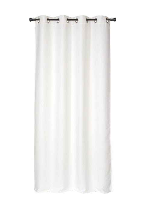 Rideau Uni fil chenille bouclette à œillets 140x240cm, Ecru - Kiabi