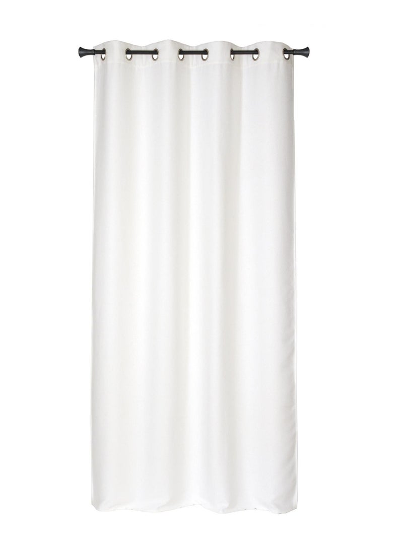 Rideau Uni fil chenille bouclette à œillets 140x240cm, Ecru Beige - Kiabi