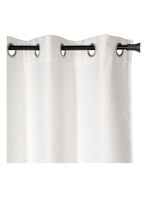 Rideau Uni fil chenille bouclette à œillets 140x240cm, Ecru - Kiabi