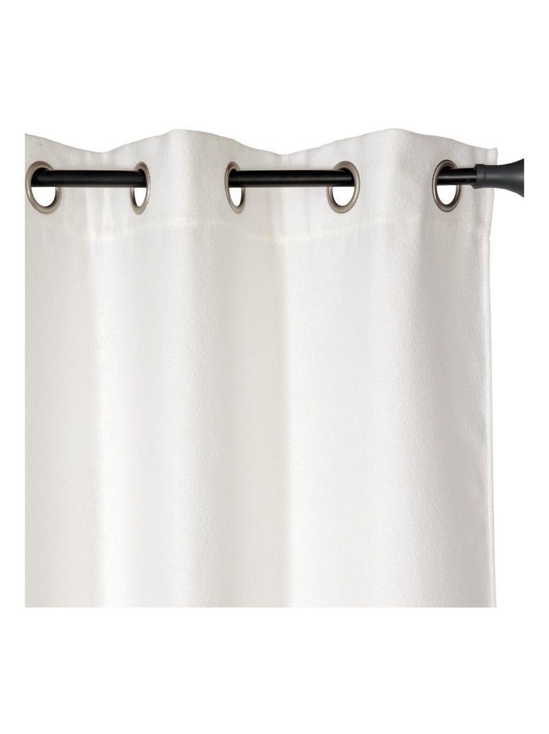 Rideau Uni fil chenille bouclette à œillets 140x240cm, Ecru Beige - Kiabi