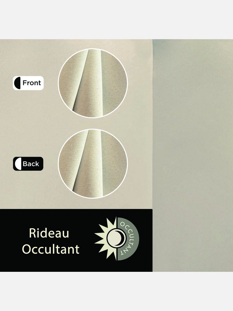 Rideau uni occultant, à œillet, prêt-à-poser. Beige - Kiabi