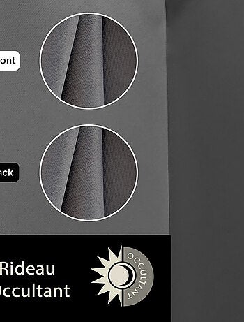 Rideau uni occultant, à œillet, prêt-à-poser.