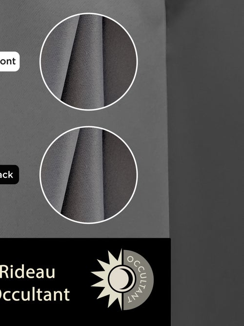 Rideau uni occultant, à œillet, prêt-à-poser. - Kiabi