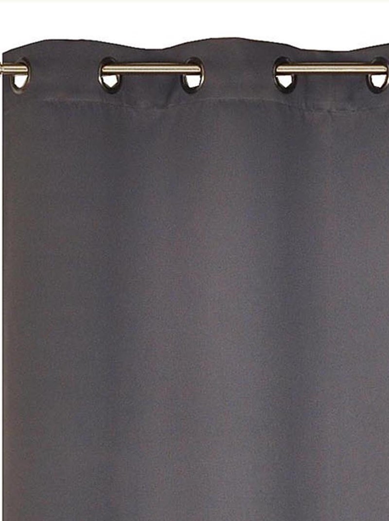 Rideau uni occultant, à œillet, prêt-à-poser. Gris Argenté - Kiabi