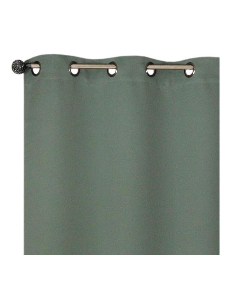 Rideau uni occultant, à œillet, prêt-à-poser. Kaki - Kiabi