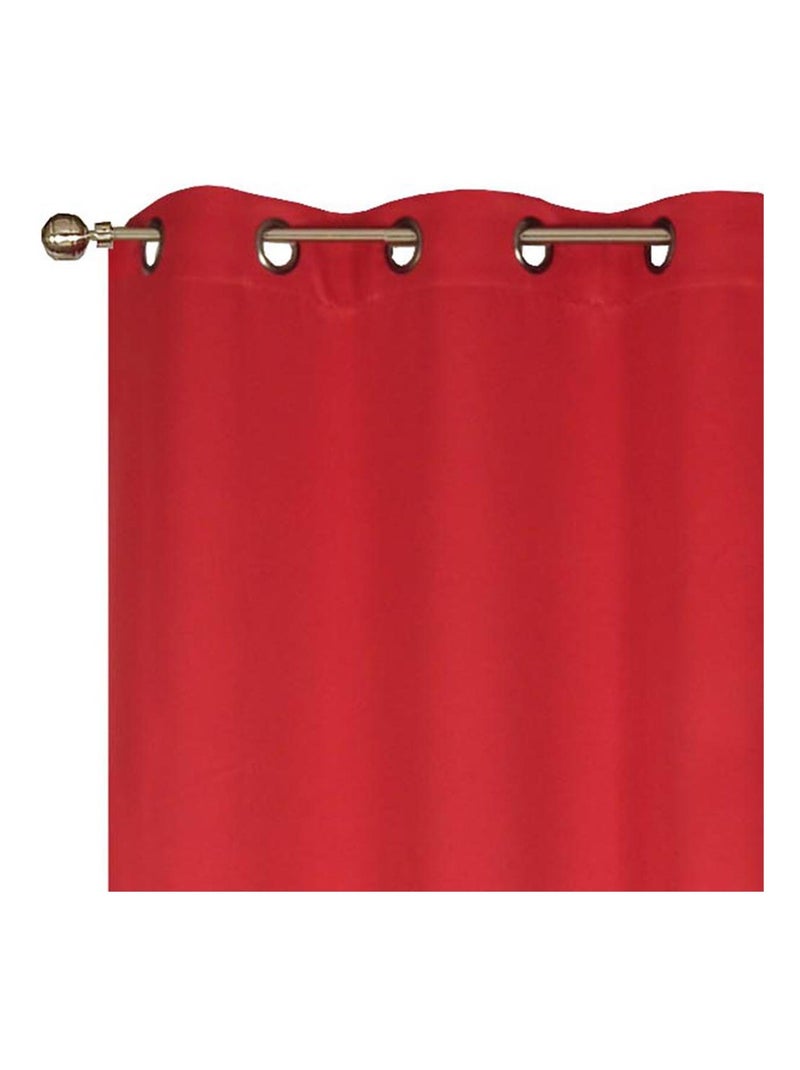 Rideau uni occultant, à œillet, prêt-à-poser. Rouge - Kiabi