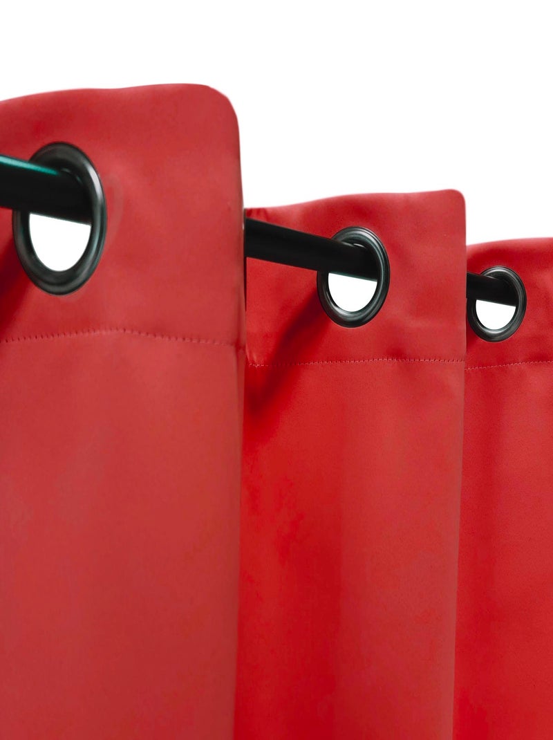 Rideau uni occultant, à œillet, prêt-à-poser. Rouge - Kiabi