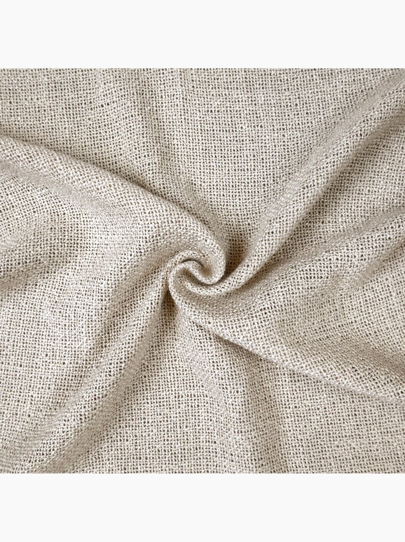 Rideau uni tamisant à œillets Beige clair - Kiabi