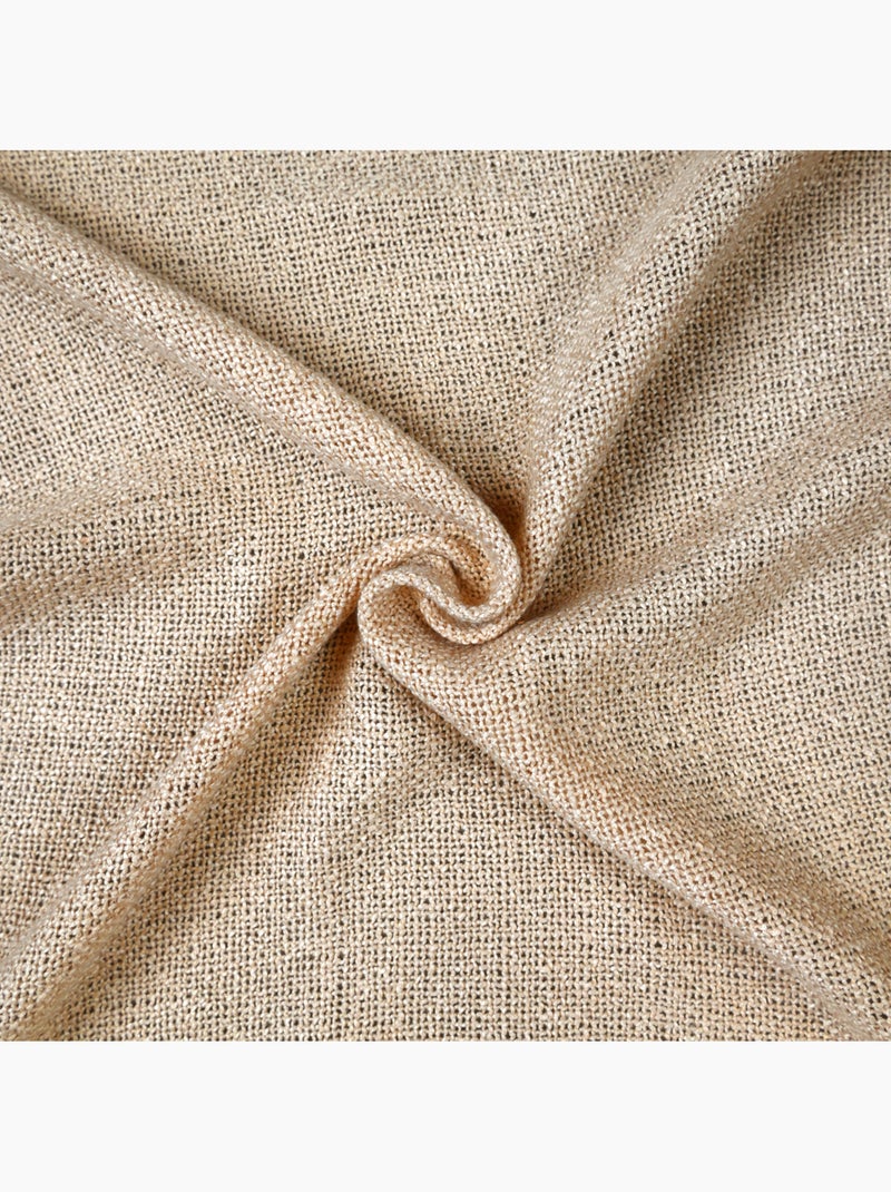 Rideau uni tamisant à œillets Beige - Kiabi