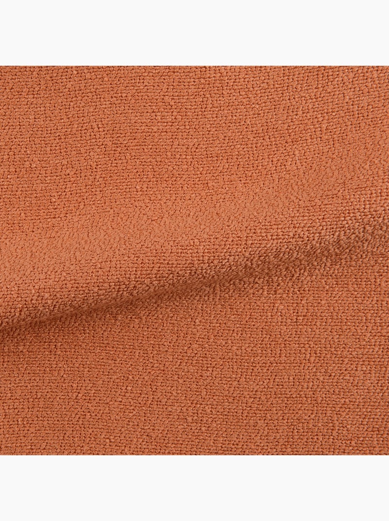 Rideau uni texturé  - Effet bouclé Orange - Kiabi