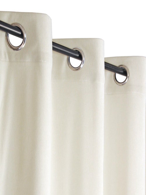 Rideau uni velours côtelé, à oeillet, prêt-à-poser. - Kiabi