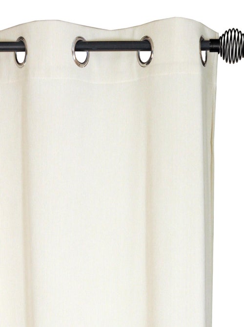 Rideau uni velours côtelé, à oeillet, prêt-à-poser. - Kiabi