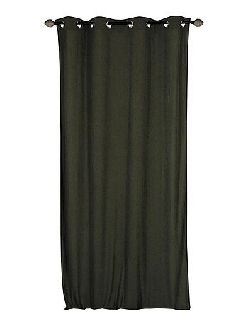 Rideau uni velours côtelé, à oeillet, prêt-à-poser.