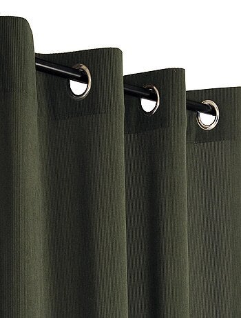 Rideau uni velours côtelé, à oeillet, prêt-à-poser.