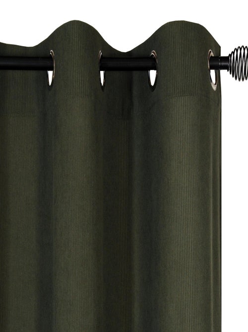 Rideau uni velours côtelé, à oeillet, prêt-à-poser. - Kiabi