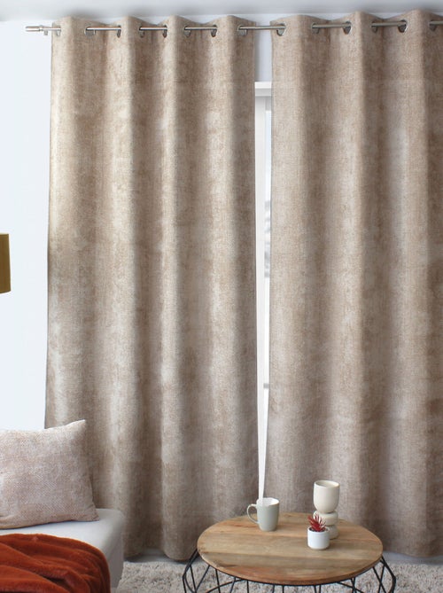 Rideau velours  - Effet chiné tamisant - Kiabi