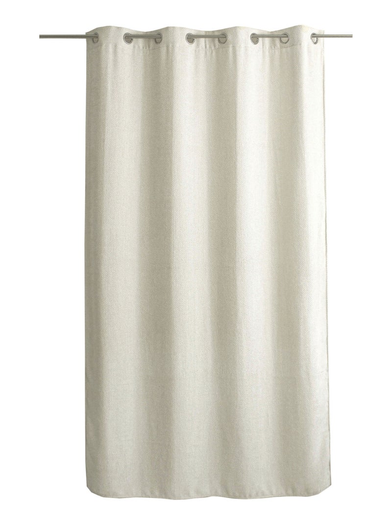 Rideau velours  - Effet chiné tamisant Ecru - Kiabi