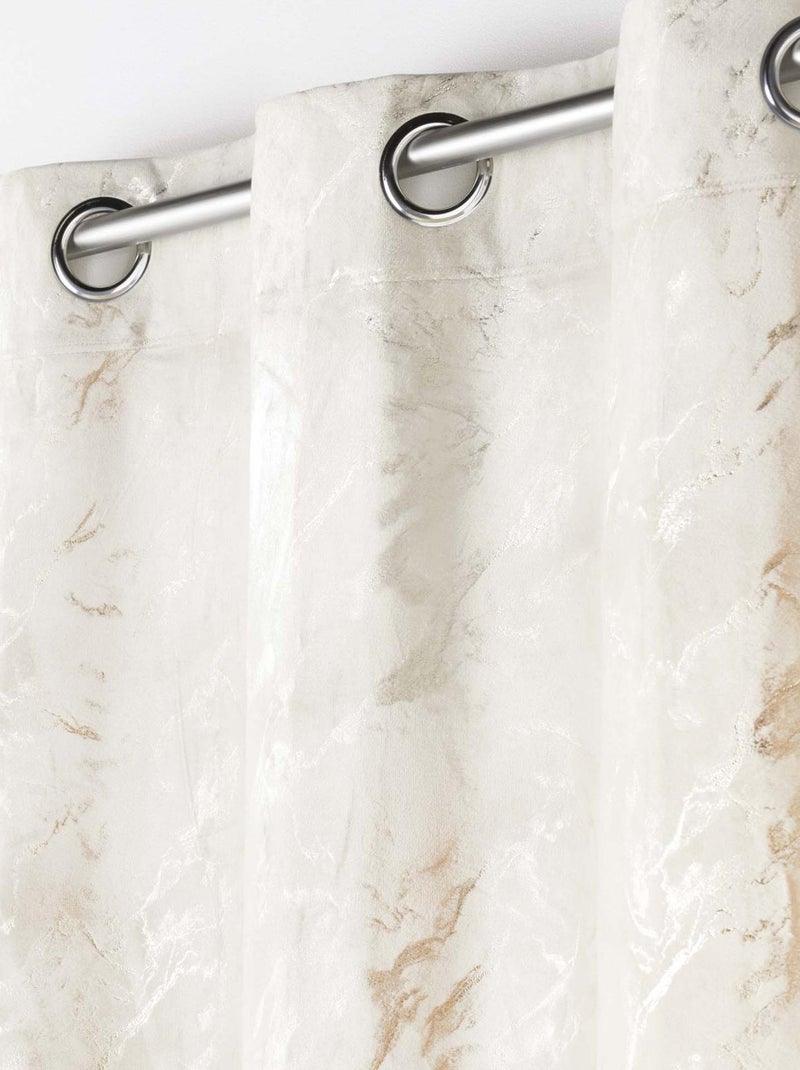 Rideau velours  - Effet marbre Blanc - Kiabi
