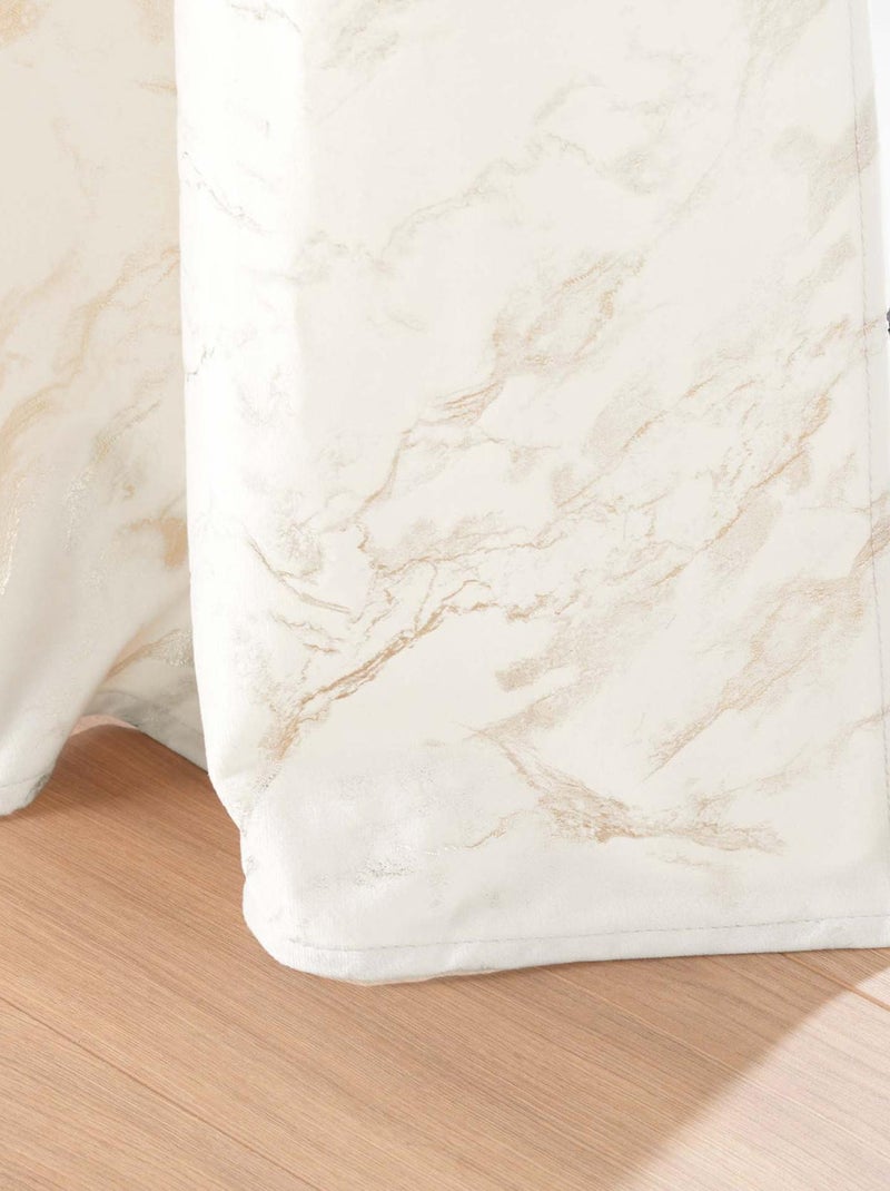 Rideau velours  - Effet marbre Blanc - Kiabi