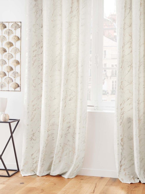 Rideau velours  - Effet marbre - Kiabi