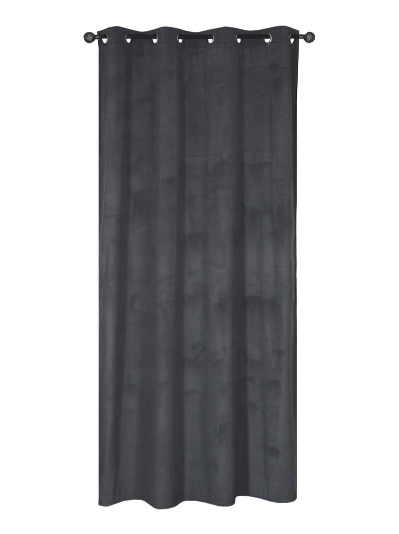 Rideau Velours - prêt à Poser. gris anthracite - Kiabi